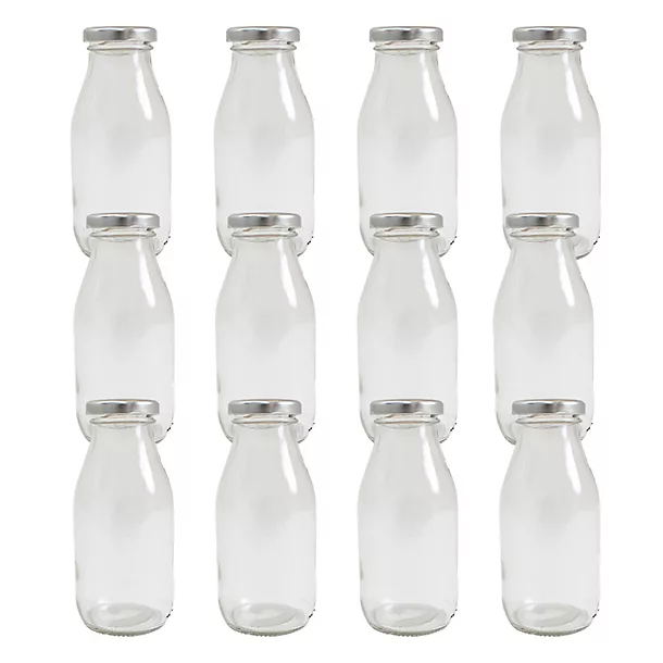 12 Lakeland 250ml Lidded Glass Milk Bottles 3 12 Lakeland 250ml Lidded Glass Milk Bottles