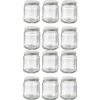 12 Small Glass Jam Jars With 12 White Lids