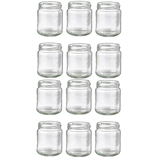 12 Small Glass Jam Jars With 12 White Lids 4 12 Small Glass Jam Jars With 12 White Lids - Image 2