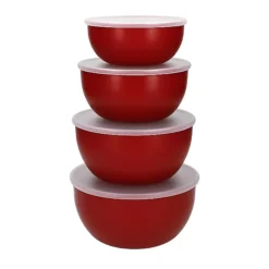 KitchenAid Set Of 4 Prep Bowls With Lids - Empire Red