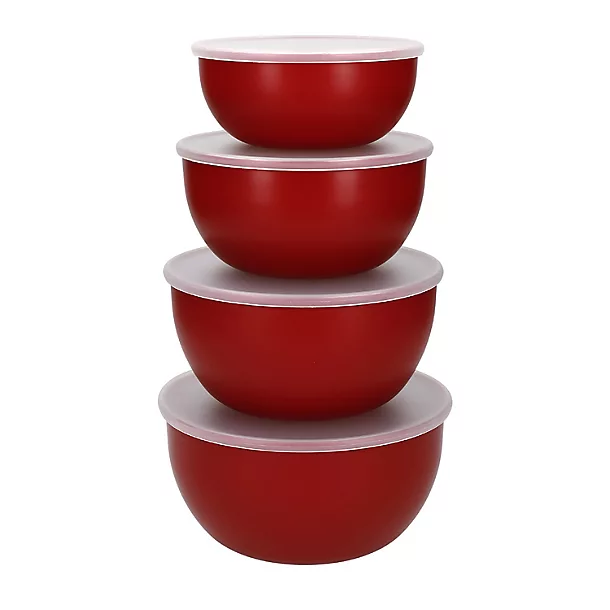 KitchenAid Set Of 4 Prep Bowls With Lids - Empire Red 3 KitchenAid Set Of 4 Prep Bowls With Lids - Empire Red
