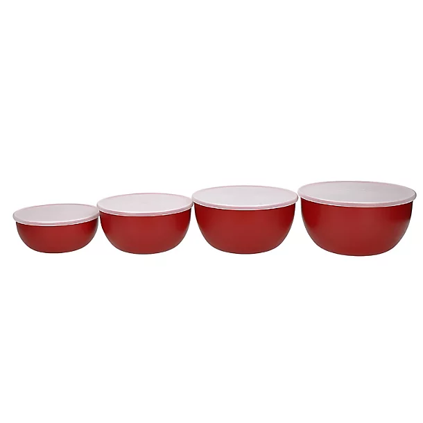 KitchenAid Set Of 4 Prep Bowls With Lids - Empire Red 6 KitchenAid Set Of 4 Prep Bowls With Lids - Empire Red - Image 4