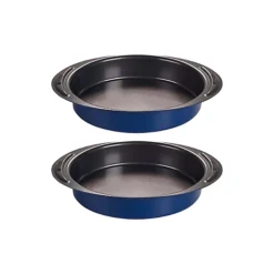 Set Of 2 Lakeland Blue 18cm Loose Based Round Sandwich Tins