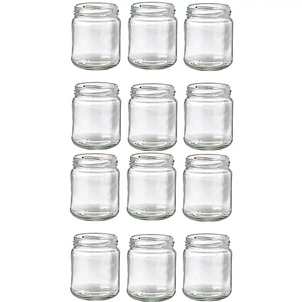 12 Small Glass Jam Jars With Lids 190ml (8oz) 4 12 Small Glass Jam Jars With Lids 190ml (8oz) - Image 2