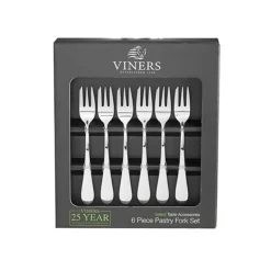 6pc Viners Select Stainless Steel Pastry Fork Set
