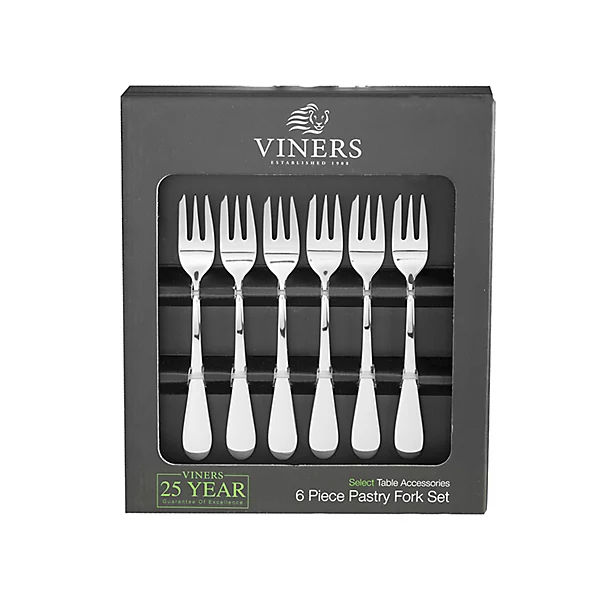 6pc Viners Select Stainless Steel Pastry Fork Set 3 6pc Viners Select Stainless Steel Pastry Fork Set