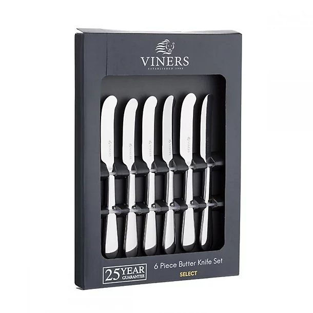 6pc Viners Select Stainless Steel Butter Knife Set 3 6pc Viners Select Stainless Steel Butter Knife Set