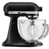 KitchenAid Artisan 4.8L Stand Mixer Matte Black Glass Bowl 5KSM156BBM -Lake Land 62117 1