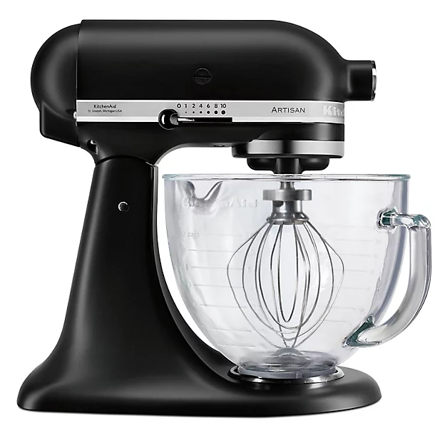 KitchenAid Artisan 4.8L Stand Mixer Matte Black Glass Bowl 5KSM156BBM 3 KitchenAid Artisan 4.8L Stand Mixer Matte Black Glass Bowl 5KSM156BBM