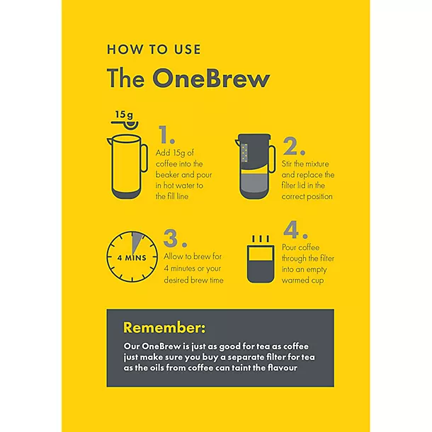 Barista & Co. OneBrew One-Cup Coffee Maker And Tea Infuser 350ml 10 Barista & Co. OneBrew One-Cup Coffee Maker And Tea Infuser 350ml - Image 8