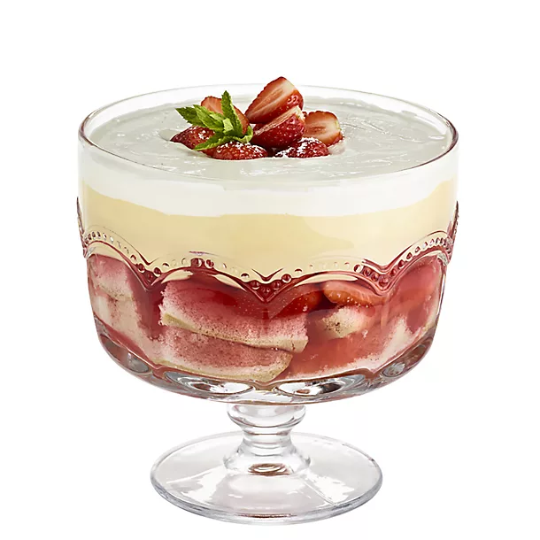 Artland Pearl Ridge Large Glass Footed Trifle Bowl 20cm Dia. 3 Artland Pearl Ridge Large Glass Footed Trifle Bowl 20cm Dia.