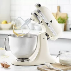 KitchenAid Artisan 4.8L Stand Mixer Almond Cream With Cookie Bundle -Lake Land 63370 6
