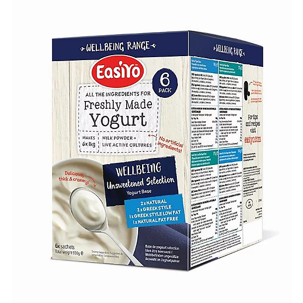 EasiYo Wellbeing Variety Pack Yoghurt Mix X 6 3 EasiYo Wellbeing Variety Pack Yoghurt Mix X 6