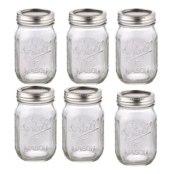 6 Ball Regular Mouth Mason Preserving Jars 473ml