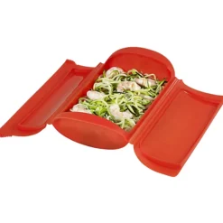 Lekue Lékué Microwave Cookware Red Shallow Steam Case 650ml