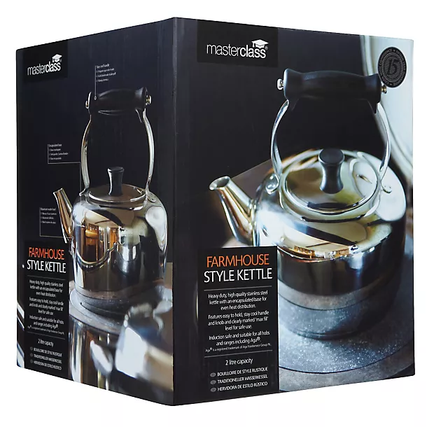 MasterClass Farmhouse Style 2L Stainless Steel Stovetop Kettle 4 MasterClass Farmhouse Style 2L Stainless Steel Stovetop Kettle - Image 2