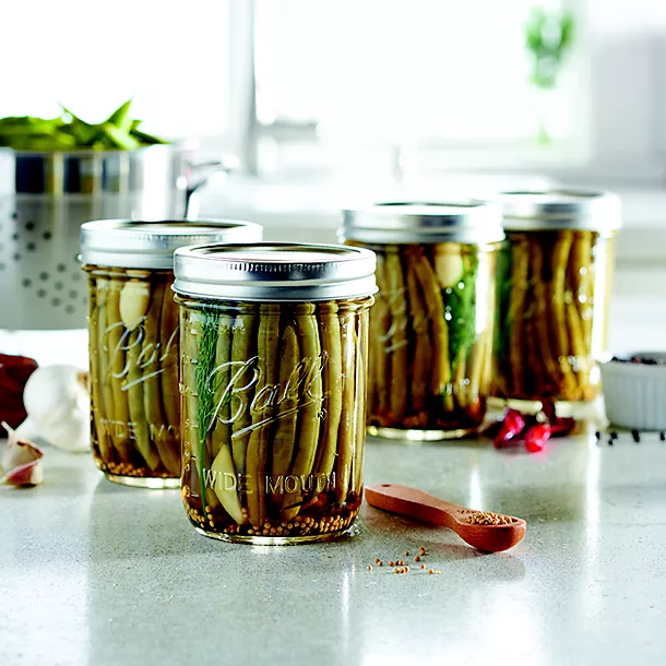 6 Ball Wide Mouth Embossed Glass Jam Jars And Lids 473ml 4 6 Ball Wide Mouth Embossed Glass Jam Jars And Lids 473ml - Image 2