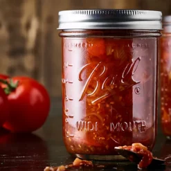 6 Ball Wide Mouth Embossed Glass Jam Jars And Lids 473ml 12 6 Ball Wide Mouth Embossed Glass Jam Jars And Lids 473ml -Lake Land 71670 5