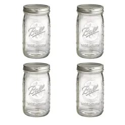 4 Ball Wide Mouth Fruit Design Mason Preserving Jars 945ml