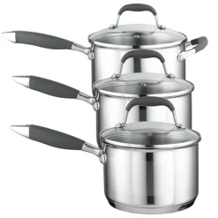 Lakeland Stainless Steel 3-Piece Saucepan Set