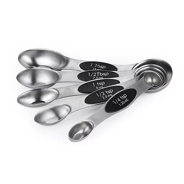 Double End Magnetic Measuring Spoons - Set Of 5 3 Double End Magnetic Measuring Spoons - Set Of 5