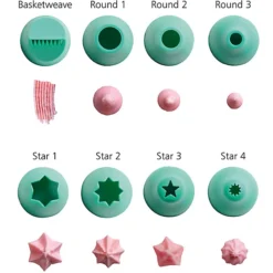 Silicone Piping Bag With Built-in Coupler And 8 Nozzles 17 Silicone Piping Bag With Built-in Coupler And 8 Nozzles -Lake Land 73284 4