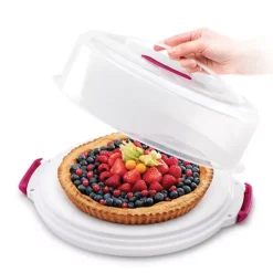 2 In 1 Height Adjustable Cake Carrier Caddy - Round Holds 30cm Cakes 18 2 In 1 Height Adjustable Cake Carrier Caddy - Round Holds 30cm Cakes -Lake Land 73433 6