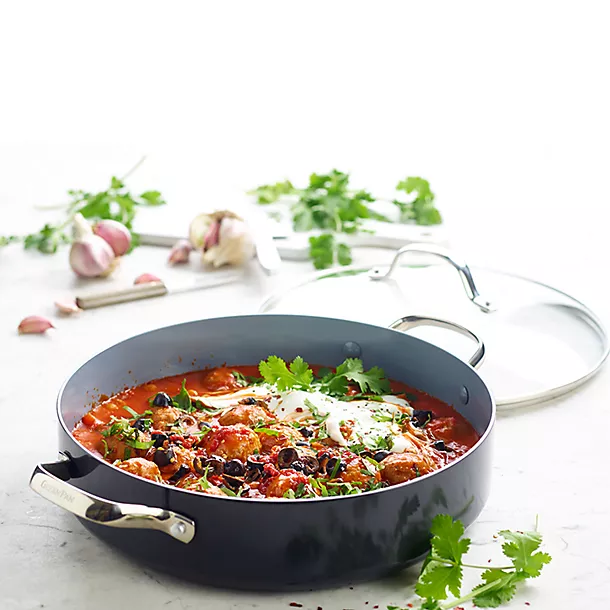 GreenPan Venice Pro 26cm Shallow Casserole With Glass Lid 4 GreenPan Venice Pro 26cm Shallow Casserole With Glass Lid - Image 2