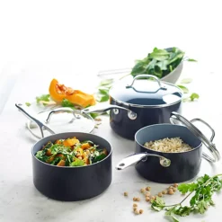 GreenPan Venice Pro 3-Piece Pan Set With Lids 8 GreenPan Venice Pro 3-Piece Pan Set With Lids -Lake Land 73599 2