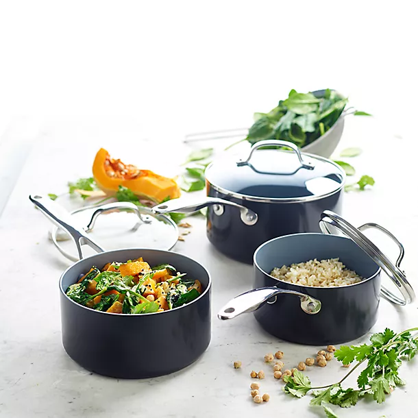 GreenPan Venice Pro 3-Piece Pan Set With Lids 4 GreenPan Venice Pro 3-Piece Pan Set With Lids - Image 2