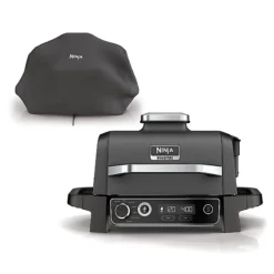Ninja Woodfire Electric BBQ Grill, Smoker, Air Fryer And Cover Bundle